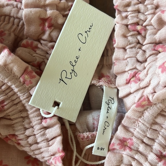Rylee + cru Sisley pink floral dress girls 8-9 years nwt bohemian ruffles - Picture 3 of 5